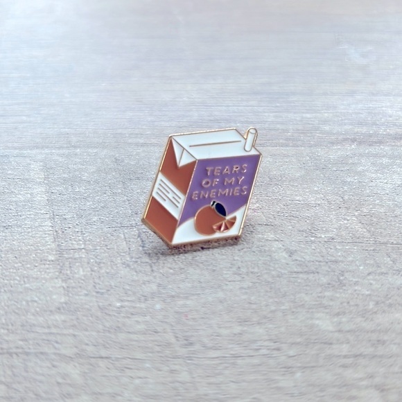 NWOT Tears of my Enemies juice box enamel pin - Picture 1 of 3